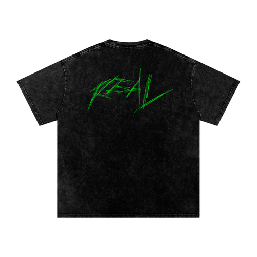 REAL Vintage Wash Tee Green Logo