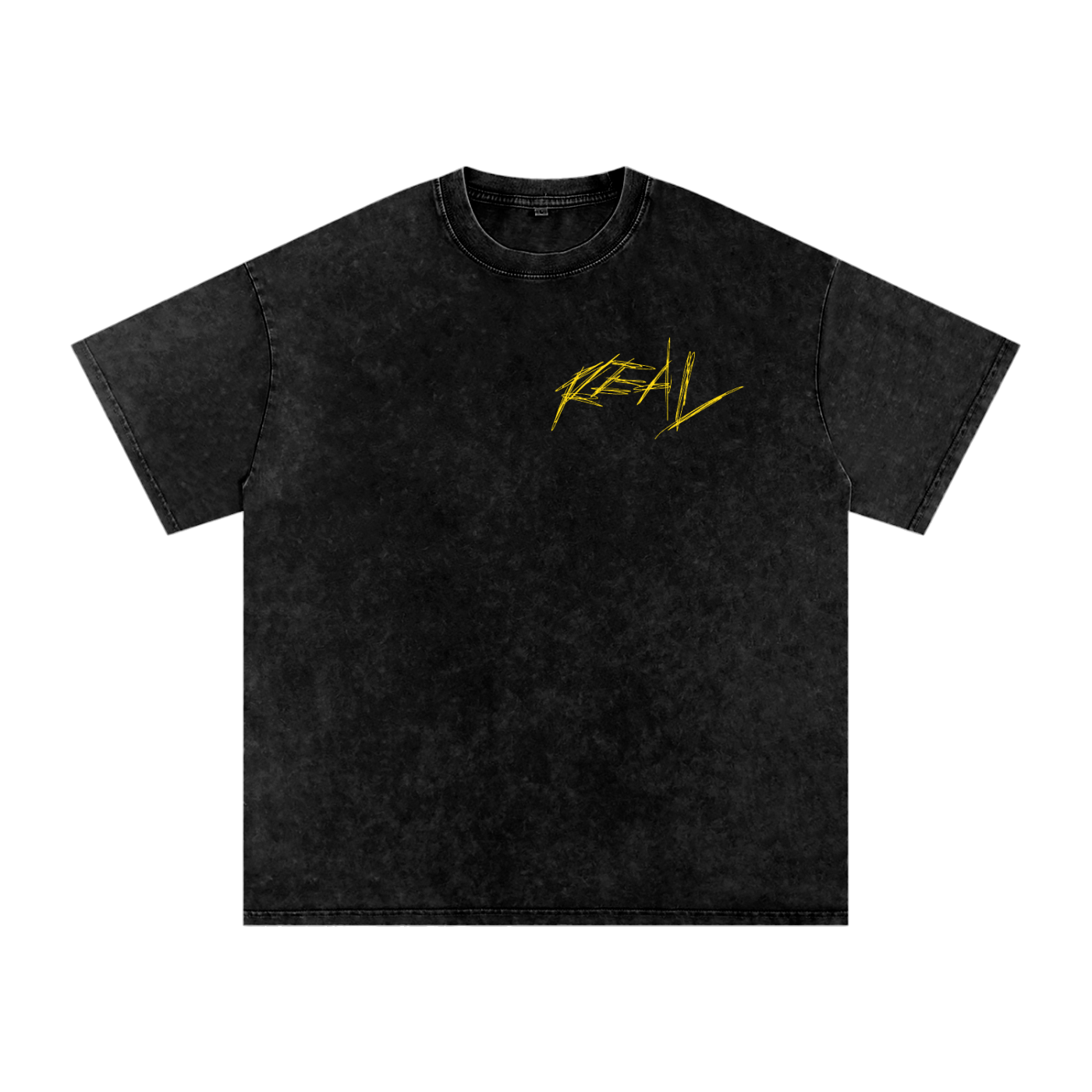 REAL Vintage Wash Tee Yellow Logo