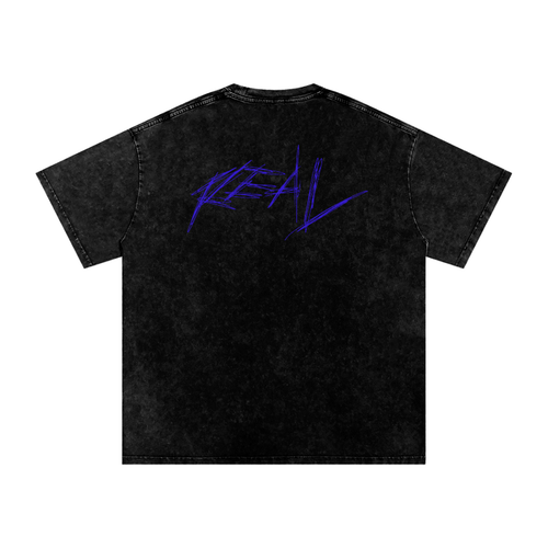 REAL Vintage Wash Tee Blue Logo